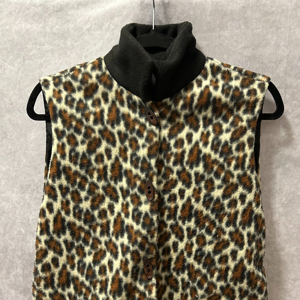 Vintage Plush Leopard Print Vest